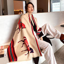 Luxury Winter Cashmere Scarf Women 2022 Design Warm Pashmina Blanket Horse Scarves Female Shawl Wraps Thick Foulard Bufanda