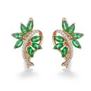 4 Color Noble Natural Zircon Flower Stud Earrings Red Green Color High Quality Earrings For Woman Aesthetic Luxury Jewelry Gift
