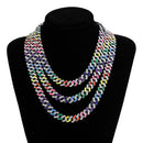 Hip Hop Iced Out Miami Zircon 15MM Bling Cuban Full Pave Rhinestone Men&