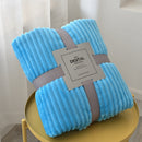 Super Soft Quilted Flannel Blankets For Beds Solid Striped Mink Throw Sofa Cover Bedspread Winter Warm Blankets