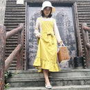 2022新款复古中世纪棉麻烹饪厨房围裙女士连衣裙花店罩衣理发师围兜园艺工装