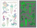 Tattoo Stickers Luminous Child Kid Temporary Fake Tattoos Glow Paste on Face Arm Leg for Children Body Art Mermaid Sticker