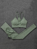 ATHVOTAR Two Piece Set Women Seamless Gym Sports Bra and High Waist Leggings Outfits Solid Color Fitness Tracksuit Women
