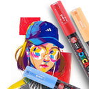 UNI POSCA 马克笔 PC-1M PC-3M PC-5M 套装 POP海报广告彩绘笔漫画绘画圆头文具Posca水性笔