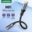 绿联适用于iPhone的转接器 MFi DAC Lightning转3.5mm耳机转接头 适用于iPhone 12 11 Pro max xr 辅助音频线 手机配件