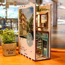 Cutebee DIY Book Nook Miniatures Shelf Insert Bookend Dollhouse Model Roombox Building Kit Wooden Bookshelf Toys Gifts 3D House