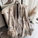 Warm Winter Scarf Cashmere Women Pashmina Design Print Shawls Wrap Female Thick Blanket Soft Bufanda Stoles 2022 Fashion