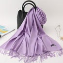 2022 Winter Scarf Solid Thick Women Cashmere Scarves Neck Head Warm Hijabs Pashmina Lady Shawls And Wraps Bandana Tassel