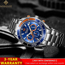WISHDOIT 2021 New Fashion Diving Watch Men's Blue Top Brand Luxury Stainless Steel Waterproof Leisure Sports Quartz Men's Watch