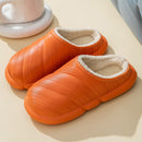Waterproof Indoor Slippers Women Men Winter Home Floor Shoes Warm Plush Removable Insole Lovers Kitchen Working Slipper SH472