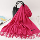 2022 Winter Scarf Solid Thick Women Cashmere Scarves Neck Head Warm Hijabs Pashmina Lady Shawls And Wraps Bandana Tassel