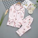 Japanese new style autumn and winter long-sleeved trousers, pure cotton air cotton, warm ladies pajamas, home service sleepwear