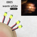 40颗/批 0402 0603 0805 1206 LED SMD 带线，适用于火车模型 HO N OO 比例，红黑线预焊微型利兹，透视模型铁路