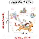 Cartoon Giraffe Wall Stickers for Kids rooms Kindergarten Wall Decor Self-adhesive Vinyl PVC Wall Decals for Nursery Home Decor
