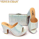 Latest Design African Wedding Italian Shoe and Bag Sets Decorated with Appliques Nigerian Women Wedding Shoes High Quality Pumps