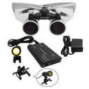 Dental Loupes Dental Magnifier Dental Lab Medical Loupes Magnification Binocular 2.5/3.5x420 Headlight Headlamp 5W Set Metal Box