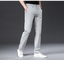 BROWON Classic High Quality Men Trousers Spring Summer Midweight Solid Color Straight Trousers Male Full Length Casual Pants Men