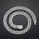 Hip Hop Iced Out Miami Zircon 15MM Bling Cuban Full Pave Rhinestone Men&