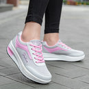 Women Vulcanized Shoes Platform Low-top Shake Shoes Mesh Heightening Casual Sneakers Light Concise Loafers Non-slip Soft Bottom