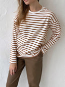 Bornladies Summer Short Sleeve Striped T-Shirts Women Knitted Basic Casual Tops Female Cozy Loose Cotton Tee 2023 Harajuku Shirt
