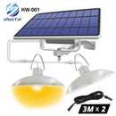 IP65 Waterproof Double Head Solar Pendant Light Outdoor Indoor Solar Lamp With Cable Suitable for courtyard, garden, indoor etc,