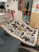 Messy Puzzle Outdoor Throw Blanket Sofa Covers Chic Cobertor Decorations For Home Dust Cover Air Conditioning Blankets For Bed