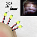 40颗/批 0402 0603 0805 1206 LED SMD 带线，适用于火车模型 HO N OO 比例，红黑线预焊微型利兹，透视模型铁路