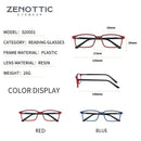 ZENOTTIC Anti Blue Light Blocking Reading Glasses For Men Women Square Full Frame Frame Antireflective Coated Non Spherical Lens