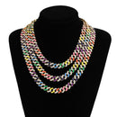 Hip Hop Iced Out Miami Zircon 15MM Bling Cuban Full Pave Rhinestone Men&