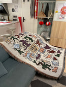 Messy Puzzle Outdoor Throw Blanket Sofa Covers Chic Cobertor Decorations For Home Dust Cover Air Conditioning Blankets For Bed