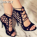 Women's Sandals Fine High-heeled Fashion 2020 Casual Fighter High Heels Women's Shoes Summer Cross Strap Sandals