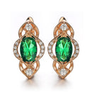 4 Color Noble Natural Zircon Flower Stud Earrings Red Green Color High Quality Earrings For Woman Aesthetic Luxury Jewelry Gift