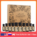 AKARZ Flower Serie 10 Sets Lavender Jasmine Rose Ylang Neroli Frangipani Lotus Peony Osmanthus Violet Essential Oil