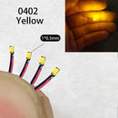 40颗/批 0402 0603 0805 1206 LED SMD 带线，适用于火车模型 HO N OO 比例，红黑线预焊微型利兹，透视模型铁路