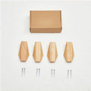 4pcs Minimalist Coat Hanger Single Hook Wooden Simple Japanese Style Wall Key Holder Bag Hat Scarf Decorative Wood Hooks