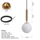 Modern Pendant Lamp Luxurious Gold Glass Ball Lampshade Hanging Lights Fixtures For Dining Room Bedroom Decoration Lighting