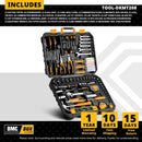 DEKO DKMT208 Tools edc. Hand tools with toold box socket set torque wrench hammer etc. Professional woodworking tools Home DIY