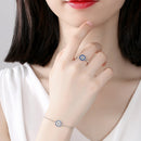 KALETINE Pure 925 Sterling Silver Rings For Women  Lucky Evil Eye Charm Blue CZ Finger Gold Rings Men Engagement Wedding Jewelry