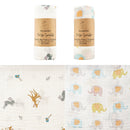 Kangobaby #My Soft Life# Brightly Colorful Flower And Leaf 2pcs Set Muslin Swaddle Blanket