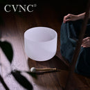 CVNC 12英寸磨砂石英水晶颂钵，用于声音疗愈能量平衡，附赠O形圈和槌