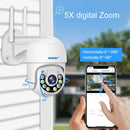 Smar 1080P 3MP PTZ WiFi Camera Outdoor Auto Tracking Ai Human Detect Full Color Night Vision Two Way Audio IP Camera ICsee APP