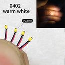 40颗/批 0402 0603 0805 1206 LED SMD 带线，适用于火车模型 HO N OO 比例，红黑线预焊微型利兹，透视模型铁路