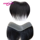 Men Toupee 100% Human Hair Piece V Loop Front Toupee for Men Thin Skin PU Men Wigs 6inch Remy Hair Replacement Natural Color