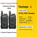 RETEVIS 2件迷你对讲机PMR 446便携式双向无线电ht PTT对讲机RT622便携式电台，适用于狩猎咖啡厅RT22