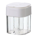 4 In 1 Camping Seasoning Jar with Lids Transparent Spice Dispenser 4 Compartment for Outdoor Cooking BBQ Salt and Pepper Shaker