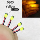 40颗/批 0402 0603 0805 1206 LED SMD 带线，适用于火车模型 HO N OO 比例，红黑线预焊微型利兹，透视模型铁路