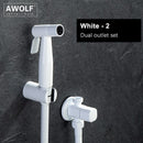 Awolf 玫瑰金卫生淋浴喷头手持式马桶坐浴喷雾器套装不锈钢净身器黄铜阀门肛门淋浴器 AP2102