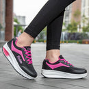 Women Vulcanized Shoes Platform Low-top Shake Shoes Mesh Heightening Casual Sneakers Light Concise Loafers Non-slip Soft Bottom
