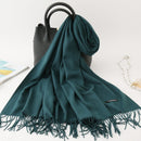 2022 Winter Scarf Solid Thick Women Cashmere Scarves Neck Head Warm Hijabs Pashmina Lady Shawls And Wraps Bandana Tassel
