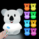 Rabbit LED Night Light Touch Sensor Remote Control 9 Colors Dimmable Timer Rechargeable Silicone Bunny Lamp for Kids Baby Gift